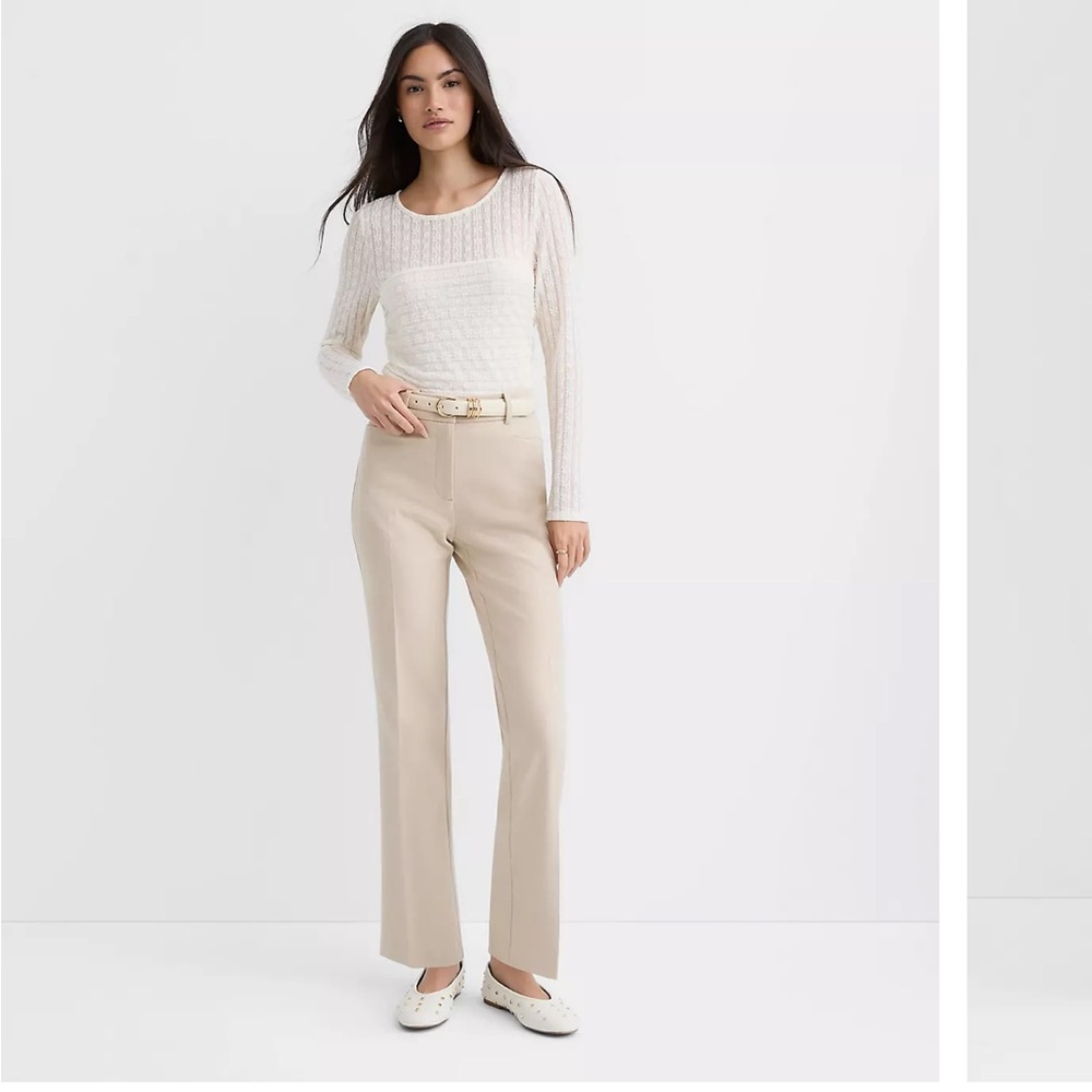 Brand new with tags Ann Taylor wool blend pleated khaki twill pants - Picture 10 of 17